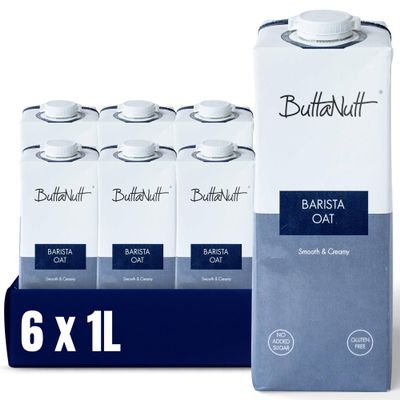 ButtaNutt Barista Oat Drink - 1L | Smooth & Creamy Plant-Based Coffee Drink for Latte, Flat White & Cappuccino No Added Sugar, Vegan, Calcium Enriched