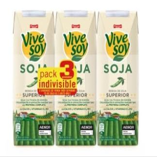 Vivesoy Natural Soya Drink - 12 x 250ml Individual Cartons (4 Packs of 3) - High Protein Plant-Based Milk - 100% Vegan & Dairy Free