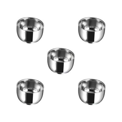 5 set of Stainless Steel Shaving Soap Bowl Shave Soap Cup for Father Birthday Husband