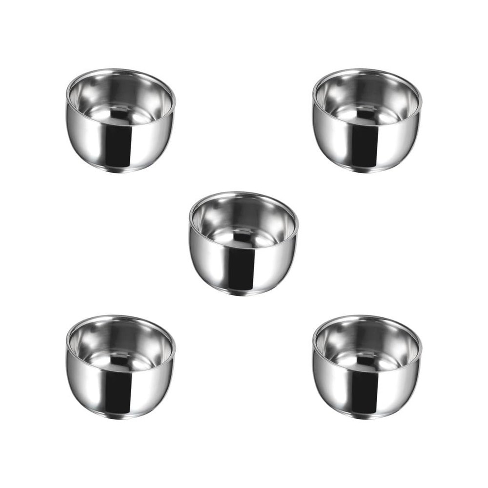 5 set of Stainless Steel Shaving Soap Bowl Shave Soap Cup for Father Birthday Husband
