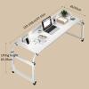 Adjustable Overbed Table with Wheels, Portable Rolling Bed Desk for Laptop and Meals, Height Adjustable for Home, Hospital and Nursing Use (Wood NO BAFFLE_120*45CM/47 * 18IN) view 2