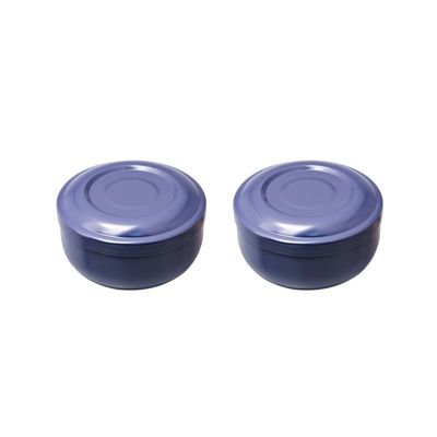 2 set of Stainless Steel Shaving Bowl with Lid Shaving Mug for Grandfather Father Men Blue, 110x65mm