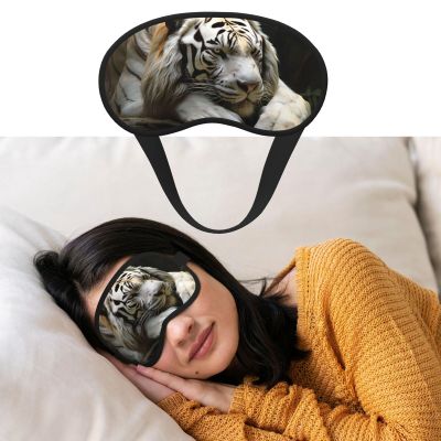 Lying Tiger Sleep Mask for Side Sleeper Blackout Eye Mask for Sleeping Blindfold 3D Sleeping Mask for Men Women Soft Breathable Eye Cover for Meditation Light Blocking Travel