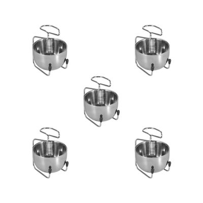 5 set of Shaving Bowl Stainless Steel Metal Soap Mug Bowl for Father Husband Birthday With stand