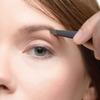 3.75 Inch Stainless Steel Eyebrow Tweezers with Comb, Slanted Tips, Black, Professional Grooming Tool view 3