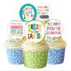 15 Pre-Cut Bright Sorry You're Leaving We'll Miss You themed Edible Wafer Paper Cake Cupcake Toppers Decorations - 5cm circles view 1