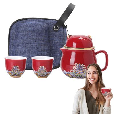 Teapot Set with Tea Strainer Tea Cups, Shockproof