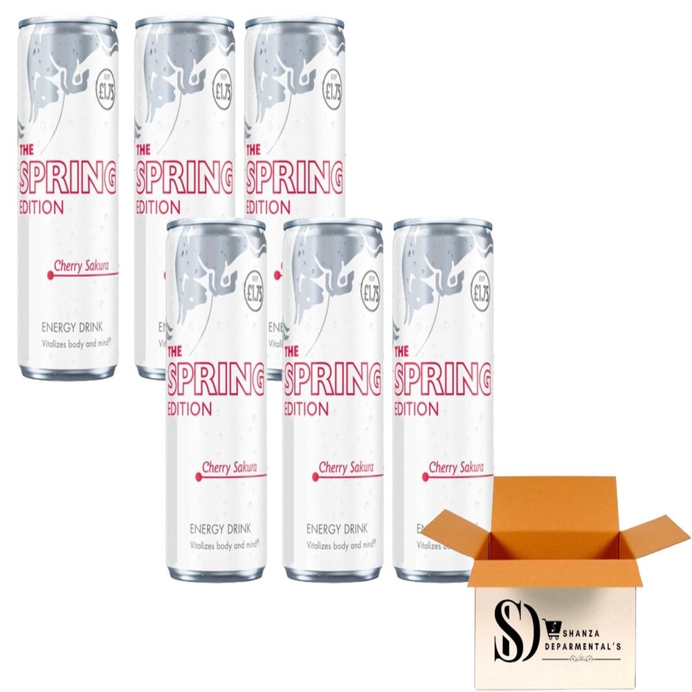 Spring Edition Cherry Sakura 250ml Cans Limited Seasonal Energy Drink - (Pack 0f 6)