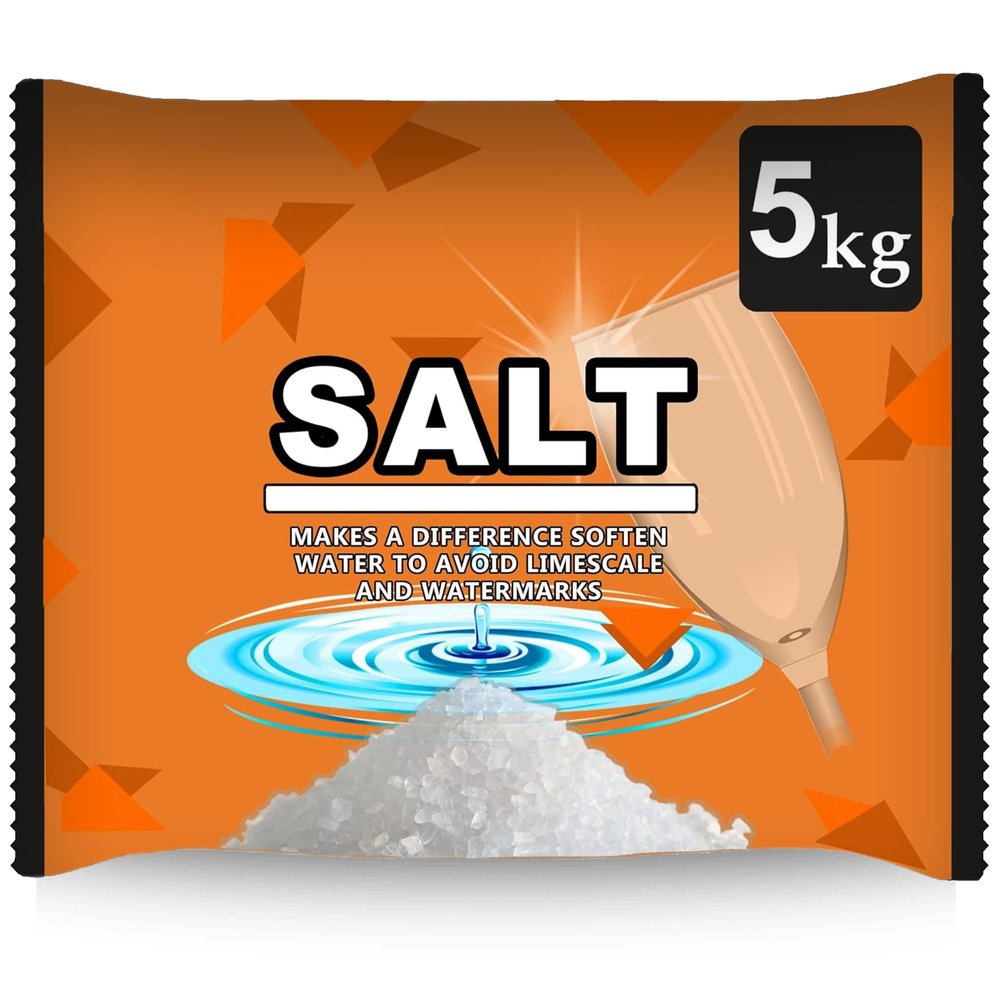 Dishwasher Salt 5kg Powerful Softener Salt for Laundry Kitchen Dishwashing Compatible with All Dishwashers Premium Food Grade Genuine British Dishwasher Salt - (Pack of 1)