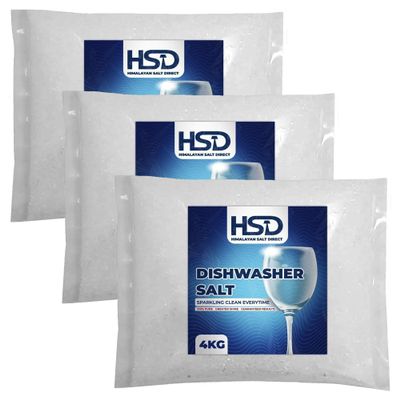Dishwasher Salt Box 4kg Prevents Limescale Build Up Effective Against Hard Water Compatible with All Dishwashers Water Softener Salt for Sparkling Dishes - (Pack of 3)