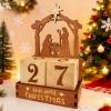 User Friendly Wood Countdowns Calendar Multiple Holiday Designs Sturdy Structure Natural Wood Grains Decors for Indoor Festival Displays Festival Home Decors view 3