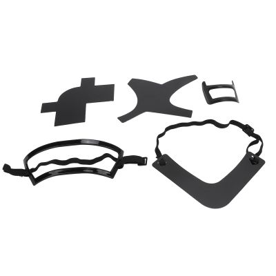 5 Piece Beard Shaper Set, ABS Accurate Beard Styling Tool with Lineup Guide Templates for Hairline and Neckline Trimming, Multifunctional Mustache Stencil Kit for Men (Black)