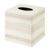 Nicole Miller Tissue Box Cover, Glossy Embossed Trellis Ceramic with Reactive Glaze, Classic Home Decor Perfect for Bathrooms, Bedrooms, Kitchens or Offices (Lyra) view 1