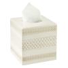 Nicole Miller Tissue Box Cover, Glossy Embossed Trellis Ceramic with Reactive Glaze, Classic Home Decor Perfect for Bathrooms, Bedrooms, Kitchens or Offices (Lyra) view 2