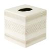 Nicole Miller Tissue Box Cover, Glossy Embossed Trellis Ceramic with Reactive Glaze, Classic Home Decor Perfect for Bathrooms, Bedrooms, Kitchens or Offices (Lyra) view 3