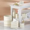 Nicole Miller Tissue Box Cover, Glossy Embossed Trellis Ceramic with Reactive Glaze, Classic Home Decor Perfect for Bathrooms, Bedrooms, Kitchens or Offices (Lyra) view 4