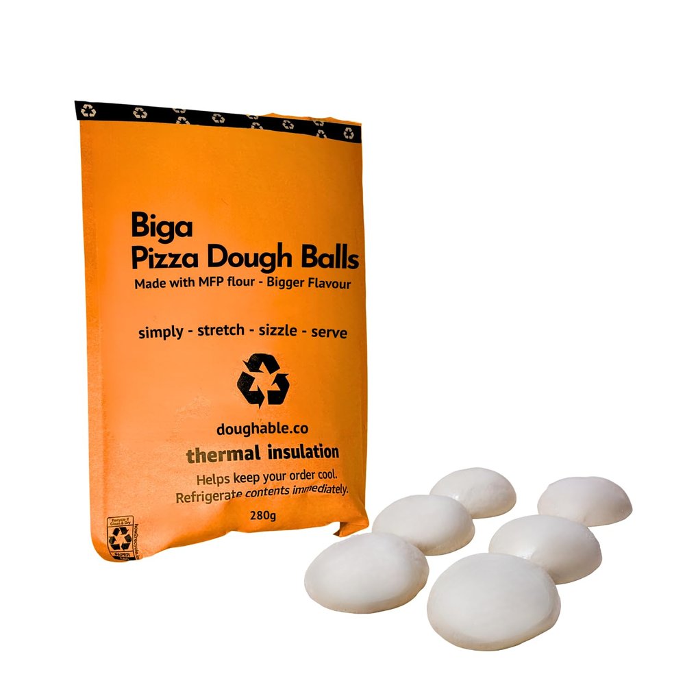 Biga Pizza Dough Balls - 250g - Optional Semolina & Proving Pots - by Doughable