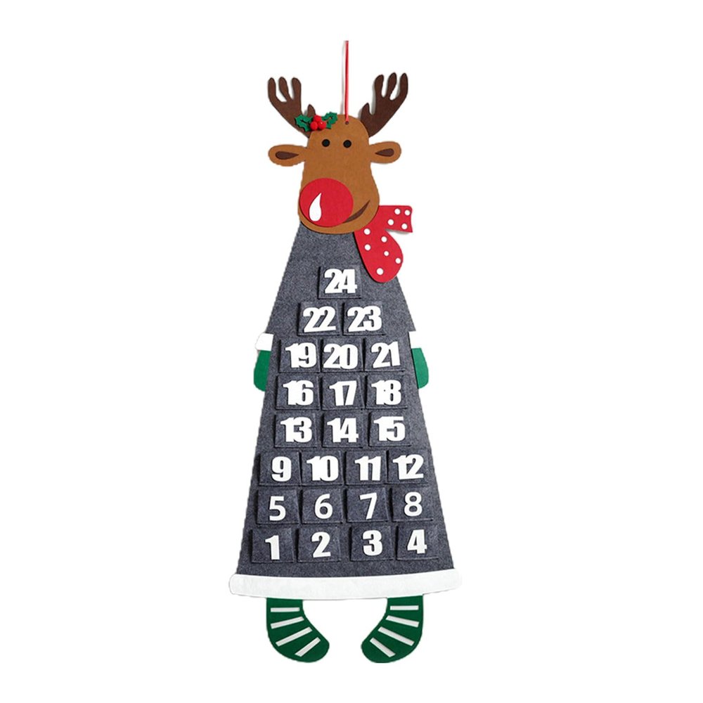 NUEAYMS Christmas Advent Countdown Calendar Santa Elk Ornament for Wall 2024 New Year Home Decorations