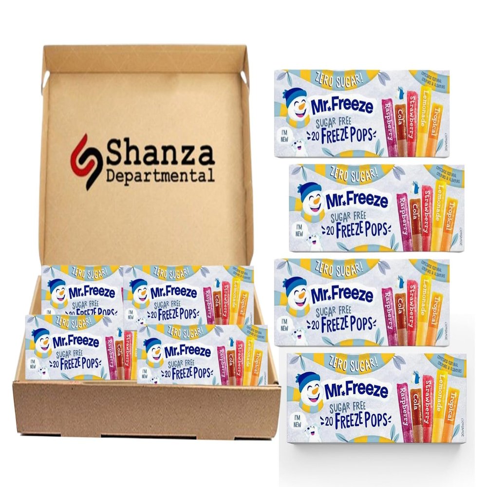 Mr Freeze Ice Pops Assorted Flavours Ice Lollies Sugar Free & Vegan Friendly Freeze Lollies, 20 x 45ml (Pack of 8)
