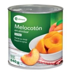Coaliment Spanish Peach Halves in Syrup, 3 x 850g Tins, 480g Drained Weight Each, Whole Cherries Form, Sweet Cherry Flavor