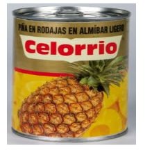 Celorrio Pineapple Slices in Light Syrup, 820g Tin, 3 Pack, Spanish Premium Fruit