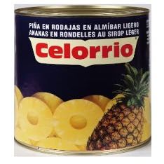 Celorrio Pineapple Slices in Syrup, Large Catering Tin, 3kg Total Weight, 1.79kg Drained Weight