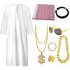 Mens Arab Costume - Middle East Musl?m Robe,Traditional Dress with Decorative Accessories | Adult Dubai Cultural Outfit Party Cosplay Halloween ?oleplay Event Fancy Dress Set Halloween Cosplay view 1