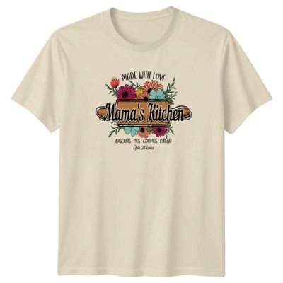 Sassy Souls Mamas Kitchen Made with Love Biscuits Pies Cookies Bread Open 24 Hours Womens T-Shirt Baking Cooking for Her L