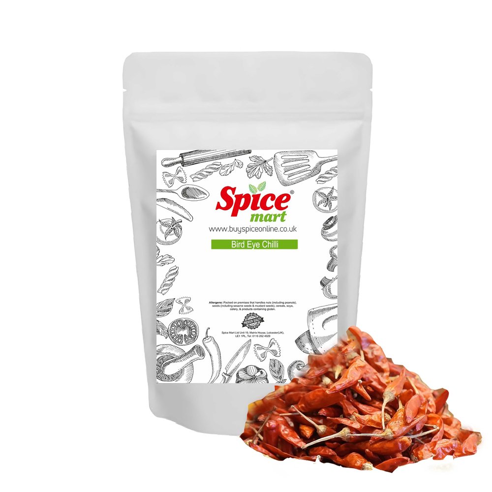 Bird Eye Chilli | Chillies Dried Whole Premium Quality Free UK P&P by Spice Mart (1000 Grams)