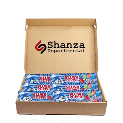 Slush Puppy The Original Squeezee Freeze Pops 10 x 60ml Strawberry, Red Cherry, Blue Raspberry, Lemon & Lime Vegan & Gluten Free (6 Packs)