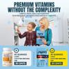 FRUVITS Kids Prebiotic Gummies 1-a-Day, Sugar-Free Gut Health & Immune Support with Inulin, Vitamin D3 & Immunoberry Vegan, Allergen-Free Blueberry Flavour 30-Day Supply, Ages 4-13 view 2