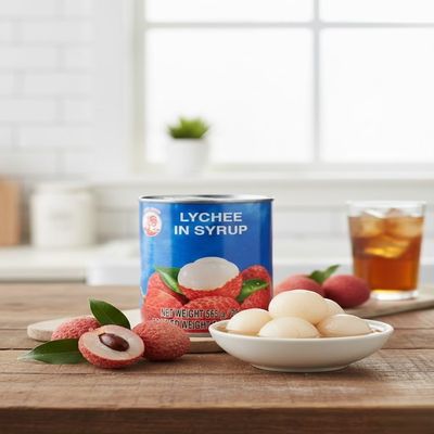 Fakhri COCK BRAND Lychee in Syrup 565g Sweet Tropical Ready-to-Use Fruit