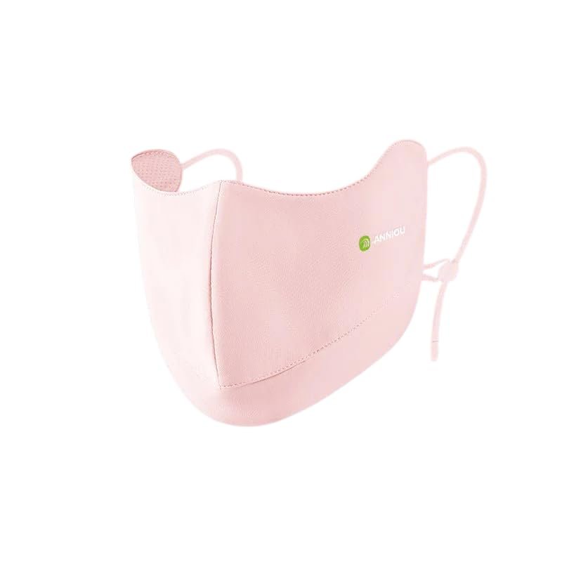 ANNIOU UPF 100+ Raw Yarn Eye Corner Mask Breathable, Lightweight, Sun Protection Face Cover (Pink, One Size)