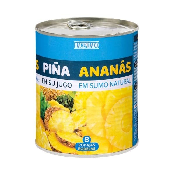 Pineapple Sliced in Own Juice, 822g Jar, 490g Drained Weight, Pack of 3