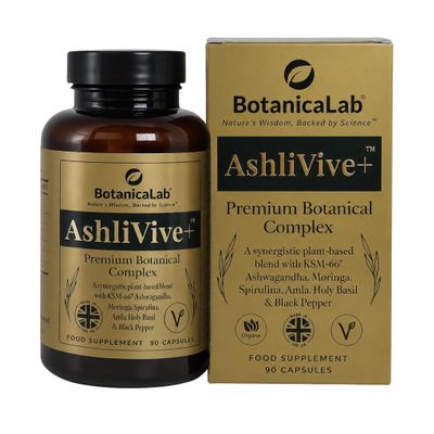 Ashwagandha Stress Support Supplement with KSM-66 | AshliVive+ Multi-Botanical Practitioner-Grade Formula | Calm, Focus & Steady Energy | Consistent Daily Support | UK Made Vegan Capsules | 90 Count