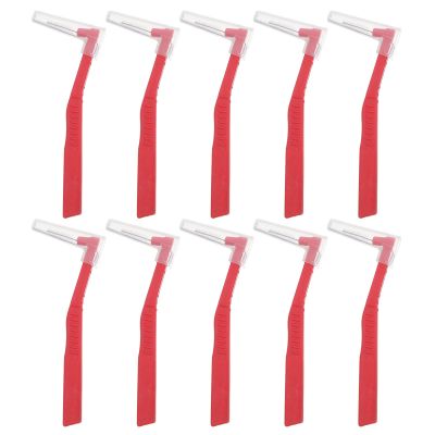 HONITANO 10pcs Angled Interdental Brushes Soft Bristle Cleaning Brush for Braces Wide Spaces Interproximal for Teeth Cleaning and Oral Care Between Teeth