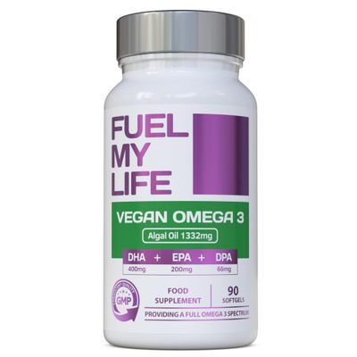 Vegan Omega 3 - Full Spectrum DHA, EPA & DPA - 90 Softgels of Lifes Omega Algal Oil - Ultimate Joint, Heart & Brain Health Supplement - Made in The UK