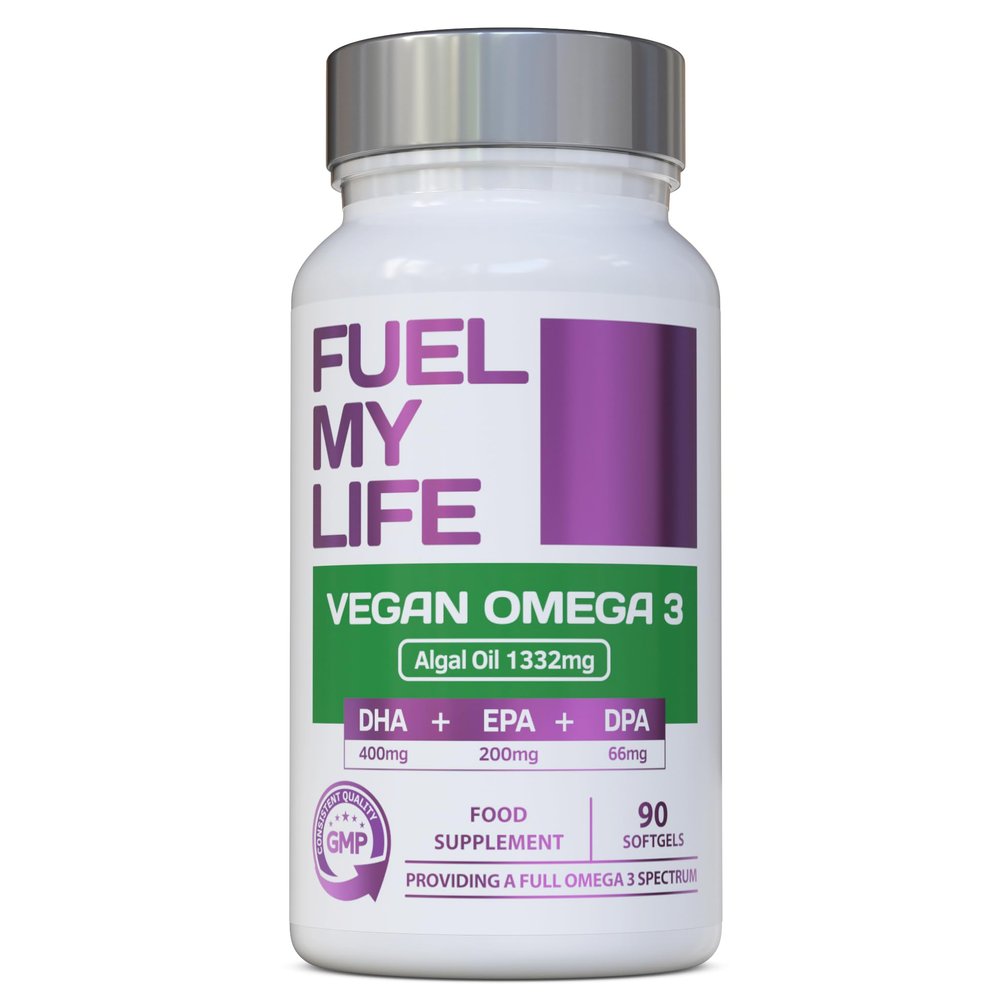 Vegan Omega 3 - Full Spectrum DHA, EPA & DPA - 90 Softgels of Lifes Omega Algal Oil - Ultimate Joint, Heart & Brain Health Supplement - Made in The UK