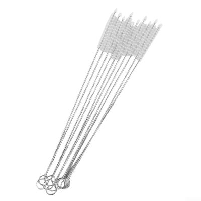 Stainless Steel Drinking Straw Cleaning Brush, 10-Pack Nylon Bristle Pipe Cleaner for Reusable Straws, Dishwasher-Safe & Scratch-, Home Kitchen & Bar Use