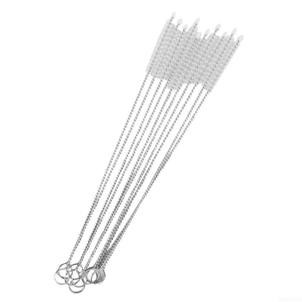 Stainless Steel Drinking Straw Cleaning Brush, 10-Pack Nylon Bristle Pipe Cleaner for Reusable Straws, Dishwasher-Safe & Scratch-, Home Kitchen & Bar Use