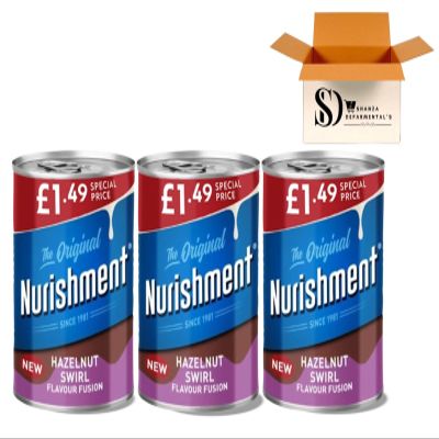 Nurishment The Original High Protein Milk Drink Hazelnut & Blueberry Swirl Flavour Fusion 400g | Ready-to-Drink Protein Shake (3 Packs, Nurishment Hazelnut)