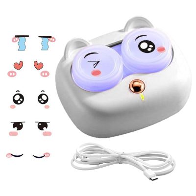 Contact Lenses Cleaning Machine,USB 3 Mode Glasses Cleaning Device - Silent Contact Lens Cleaner,For Daily Use At Home On Travel And On The Road