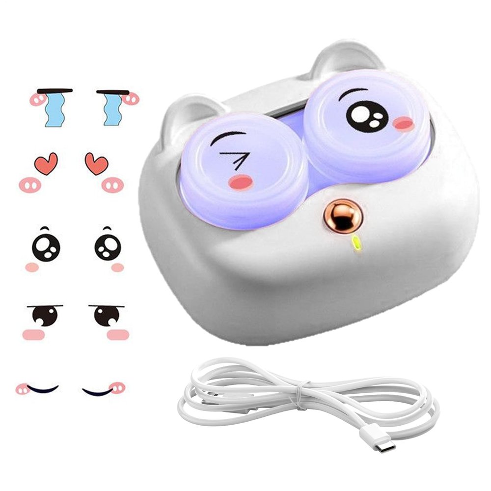 Contact Lenses Cleaning Machine,USB 3 Mode Glasses Cleaning Device - Silent Contact Lens Cleaner,For Daily Use At Home On Travel And On The Road