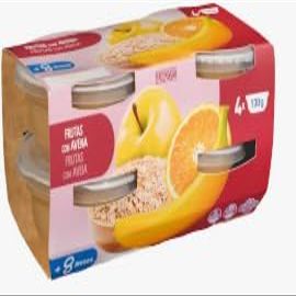 Papilla Cuatro Frutas con Avena, Baby Food with Four Fruits and Oats, 8+ Months, Pack of 2