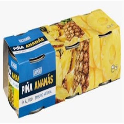 Pia Ananas en su Jugo Rodajas, Pineapple Slices in Juice, 3 Pack pack de 2