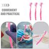 NIYANGLE 6pcs Dual-Ended Denture Cleaning Brushes for Elderly Soft Bristle Toothbrush Set for False Teeth Care, Portable Oral Cleaning Tool with Ergonomic Handle, Rosy Pink view 3
