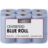 6 X Centrefeed Blue Rolls | 2 Ply Embossed Paper Towels | Strong & Absorbent | 6-Pack | Sustainable & UK Supplier | Perfect for Commercial & Kitchen Use Cleaning Toilet