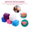 Abaodam 5pcs Denture Soaking Container Set with Strainer Basket for False Teeth Storage, Travel-Friendly Dental Retainer Case in Dark Blue, Light Blue, Pink, White, and Purple view 3