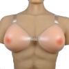 1 Pair Strap-on Silicone Breast Forms Triangle Shape Concave Bottom Fake Boobs, FF Cup Brown for Crossdresser, Transgender and Mastectomy(Skincolor,I Cup) view 2