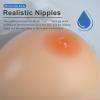1 Pair Strap-on Silicone Breast Forms Triangle Shape Concave Bottom Fake Boobs, FF Cup Brown for Crossdresser, Transgender and Mastectomy(Skincolor,I Cup) view 4